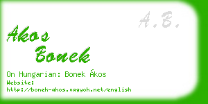 akos bonek business card